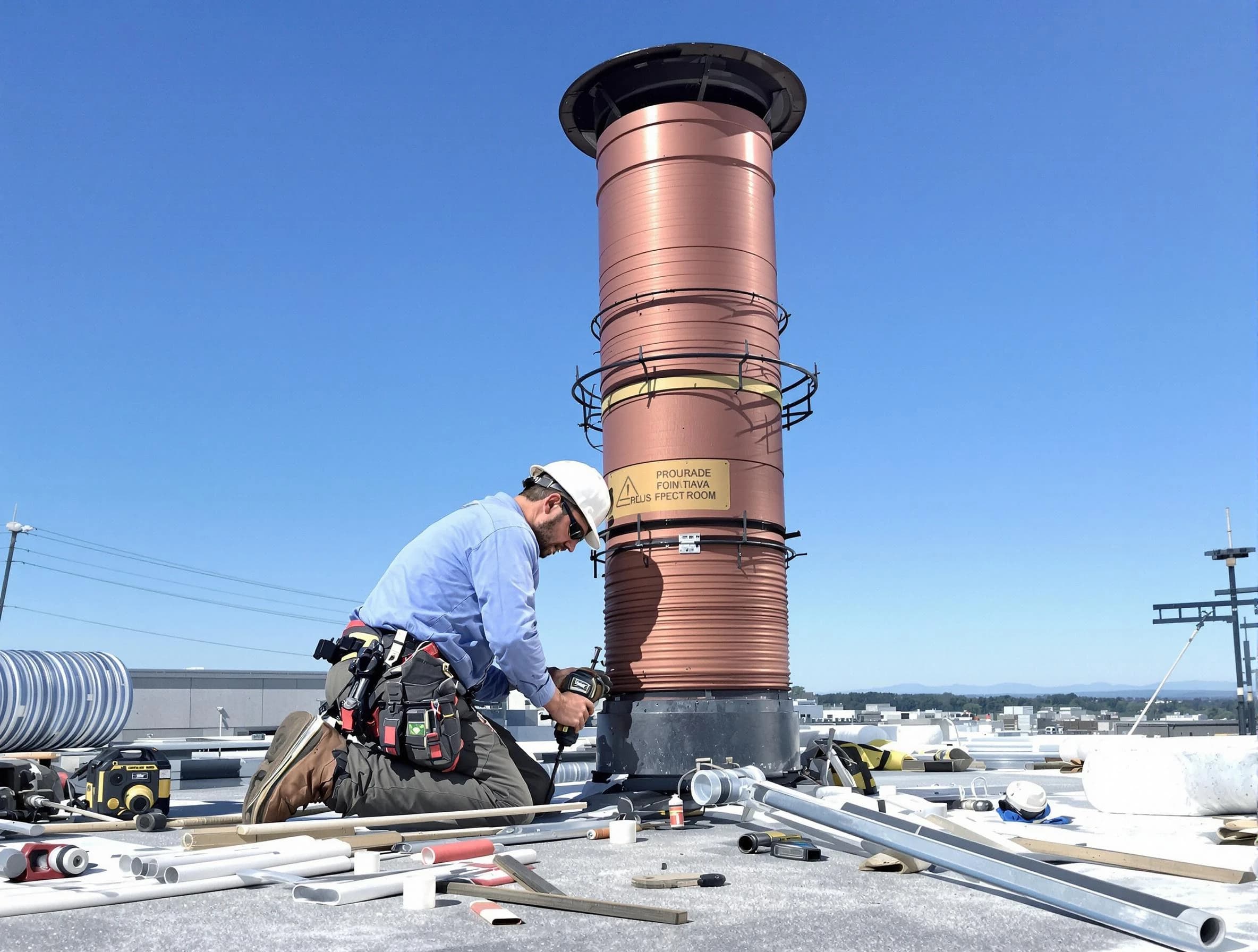 Installed chimney liner by Fall River Chimney Sweep in Fall River, MA