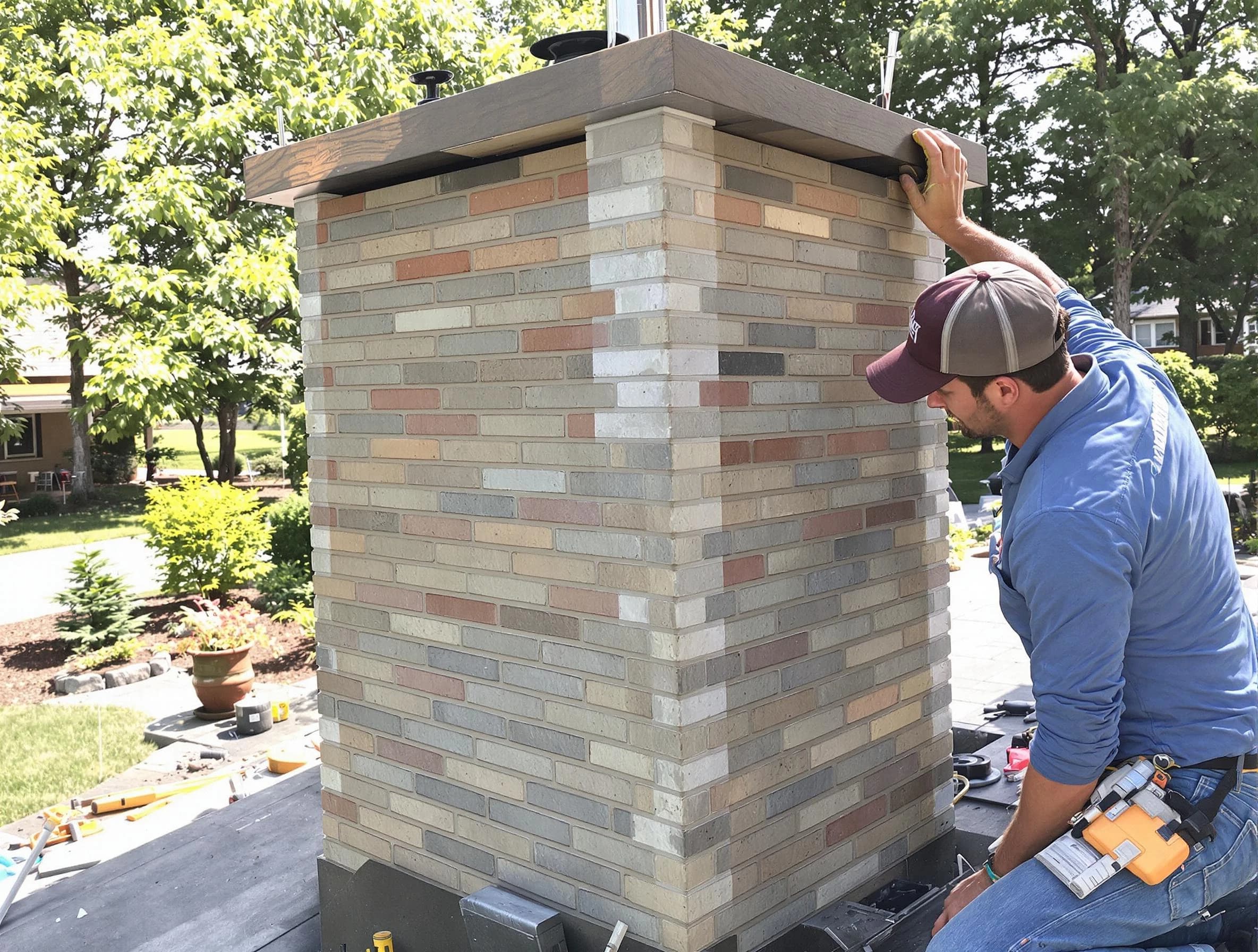 Fall River Chimney Sweep completing a modern chimney remodel in Fall River, MA