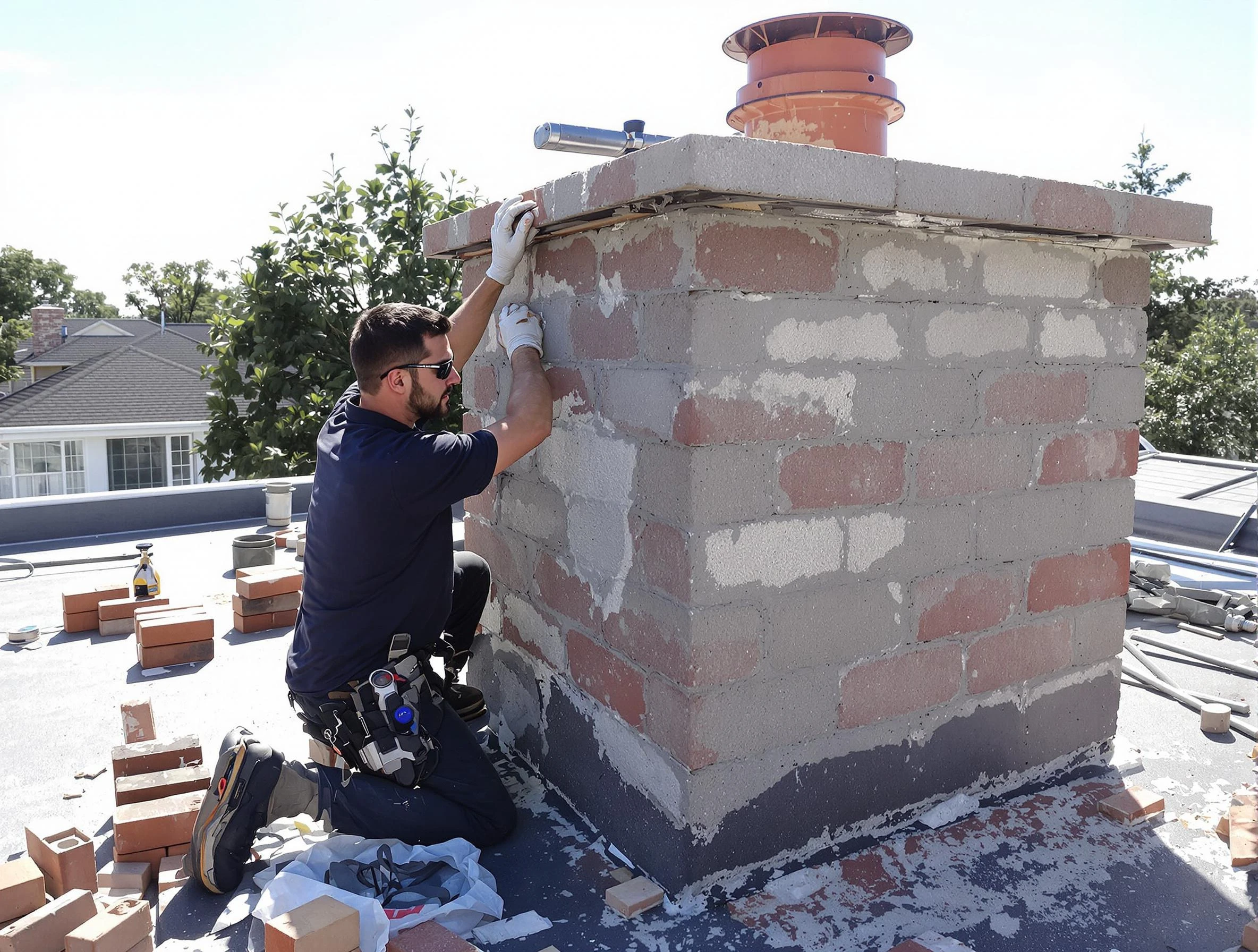 Advanced chimney repair process by Fall River Chimney Sweep in Fall River, MA