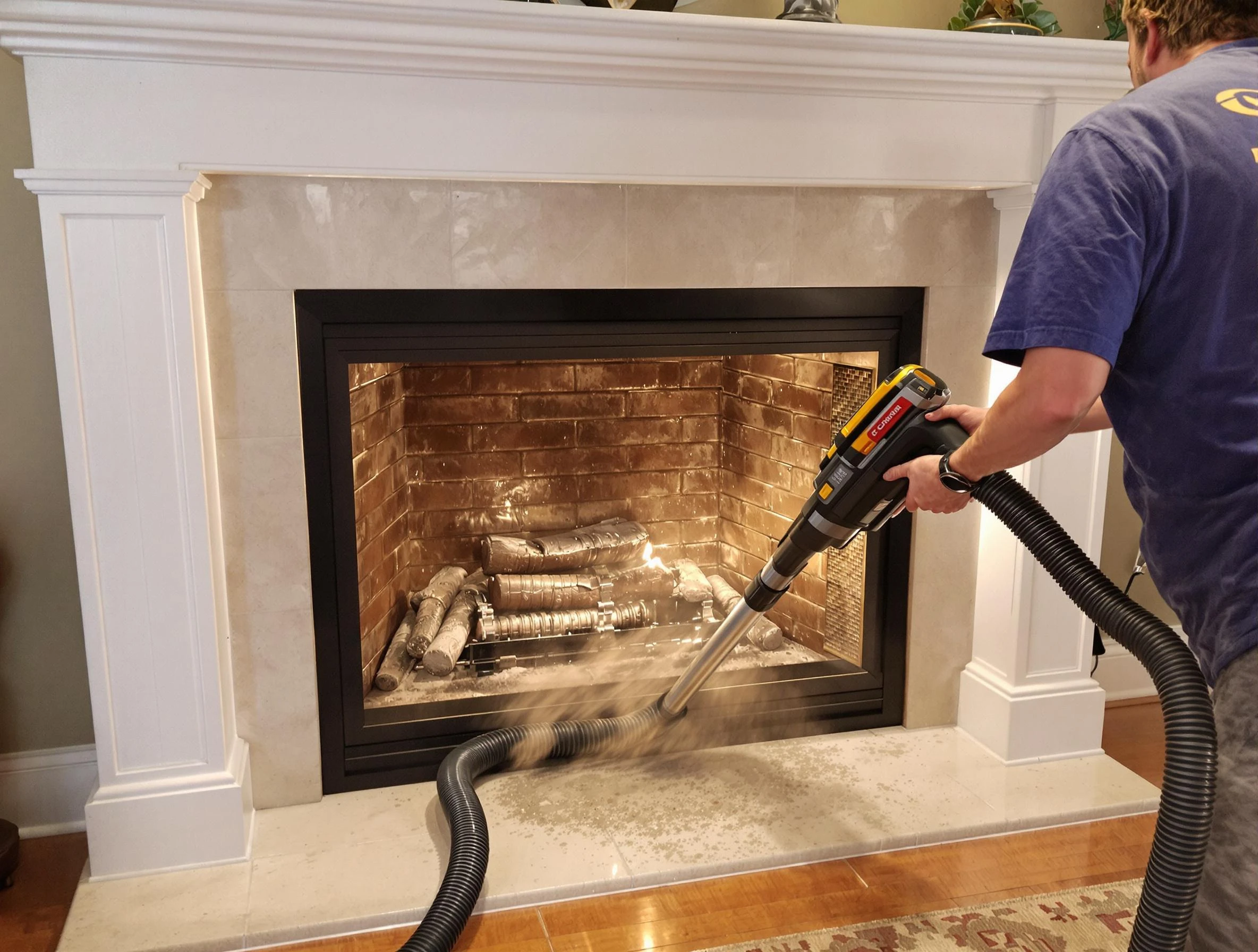 Fireplace cleaning performed by Fall River Chimney Sweep in Fall River, MA