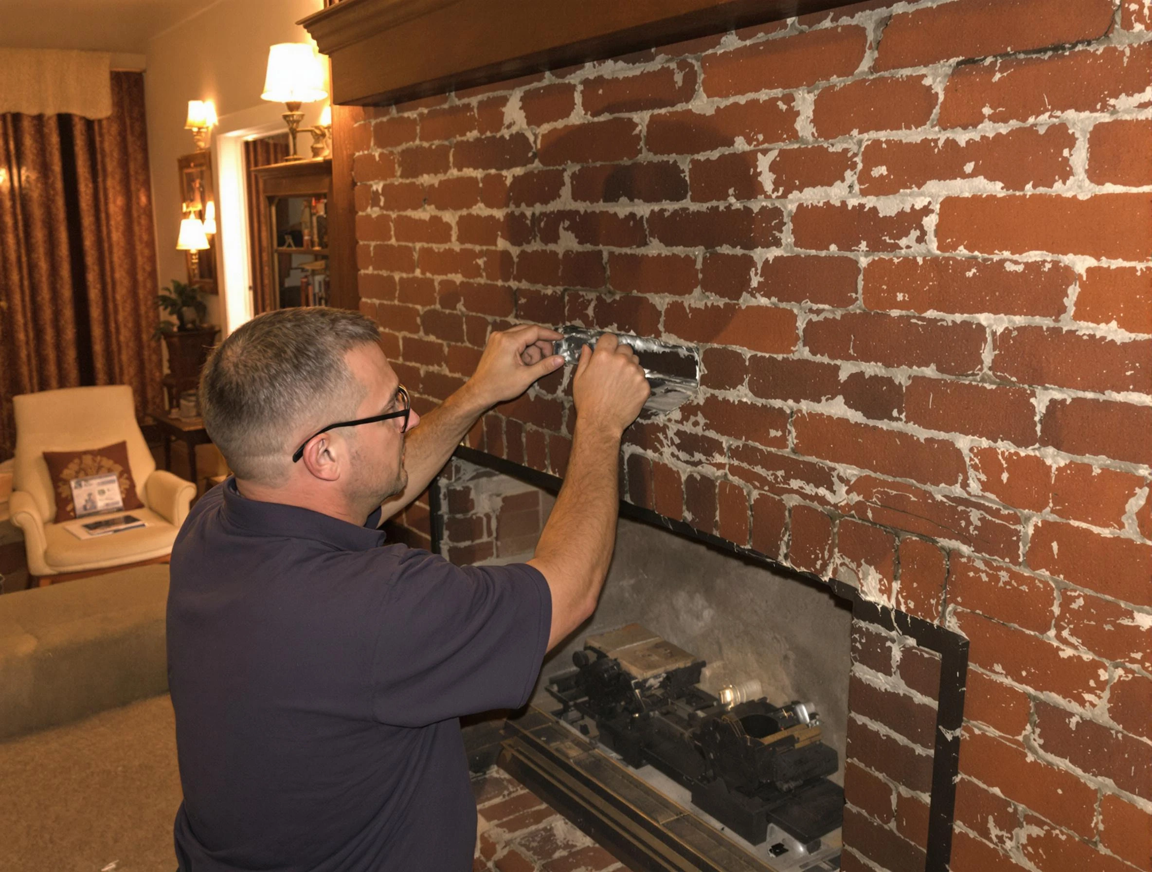 Fall River Chimney Sweep expert fixing a fireplace in Fall River, MA