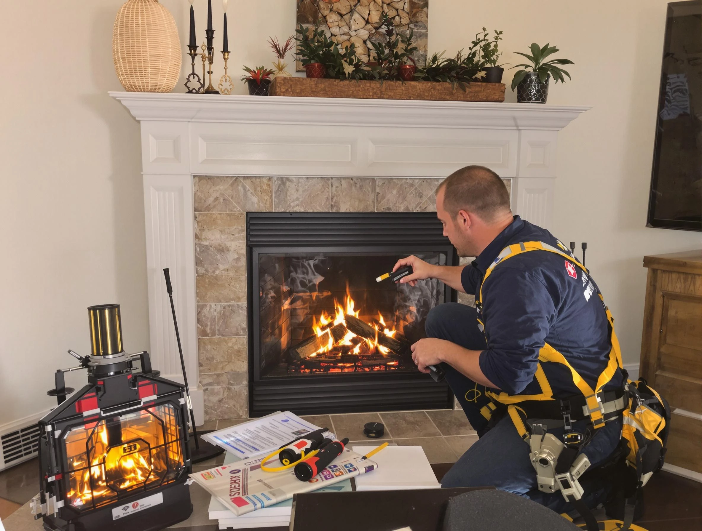 Safety-focused fireplace inspection by Fall River Chimney Sweep in Fall River, MA